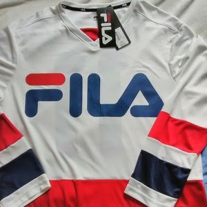 Fila Hockey Jersey XL White Red Blue NWT